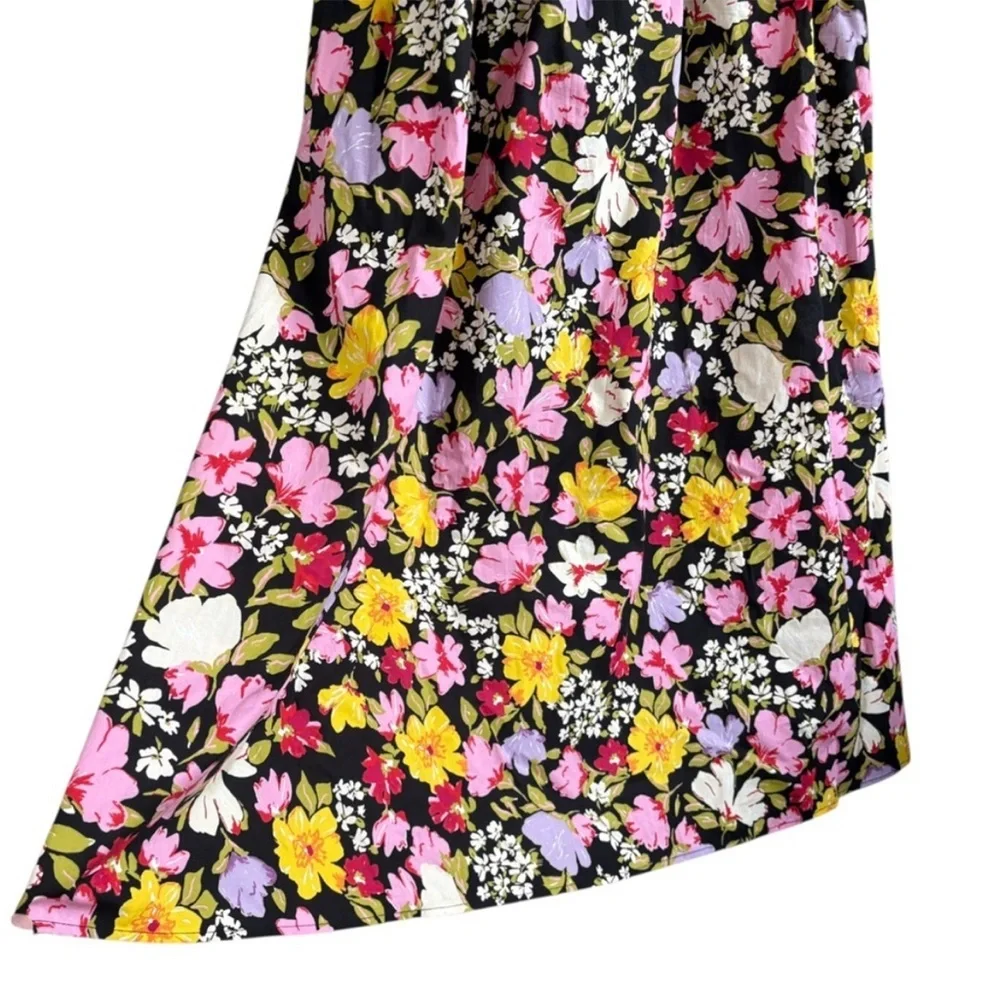 NWT Nobody's Child Nova Puff Sleeve
Black Floral Midi Dress Size 6 - Picture 12 of 15